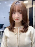 小顔 フェミニンロング メルティーカラー 似合わせカット"