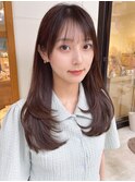 似合わせカットx斜めバングxレイヤーカットxフェミニンロング