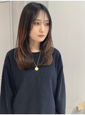 【YOKE】ダークアッシュグレージュ暗めカラー顔まわりレイヤー