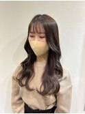 メルティ―カラーフェミニンロングマッシュウルフボブヘア韓国風