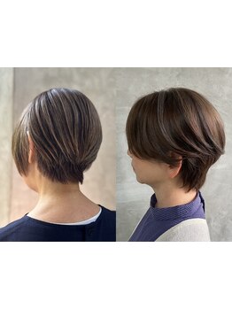 天然成分由来のオーガニックカラーを使用♪頭皮と髪に優しいグレイカラーで、綺麗な仕上がりに☆