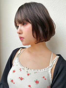 カバーヘア 上尾西口店(COVER HAIR) ふんわり黒髪ショートボブ◎オリーブグレー/小顔カットp上尾