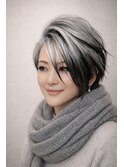【骨格彫刻ショート×品格シルバー】Contour Sculpture Cut