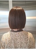 冬の美人見せ◎ミニボブ×小顔カット×暗髪グレージュ