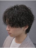 天神メンズパーマフェザーパーマセンターパートシャドウパーマ