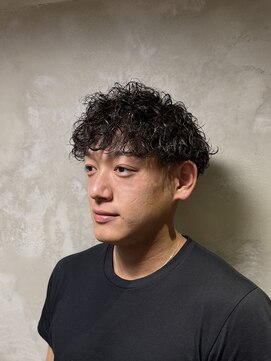 完全個室 BARBER SHOP STARS【5月中旬オープン（予定）】 波巻きパーマ ツーブロック 艶感セット