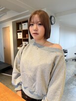 プール(POOL)&nbsp;切りっぱなしボブ ミルクティーベージュ
