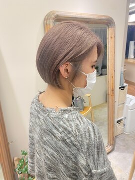 ウル(uru.) ピンクベージュ×ボブ