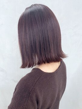 アイティーバイアルバム 八王子店(IT by ALBUM) パープル_マロンベージュかきあげロングAラインボブ_ba318941