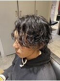 波打ちパーマ センターパート