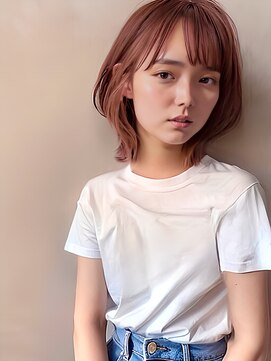 ピリオド(period.) 大人可愛い/くびれ外ハネボブ/ピンクグレージュ