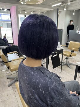 アジールヘア 所沢プロペ通り店(agir hair) エアリーボブ美髪ケアブリーチネイビーブルー練馬所沢韓国