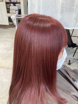 イツキ ヘアーデザイン(ITSUKI hair design) 韓国艶髪オレンジレッドカラーストレート