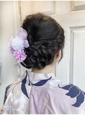 浴衣×シニヨン×フルアップ