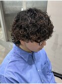 プードルパーマハードスパイラルパーママッシュメンズパーマ束感