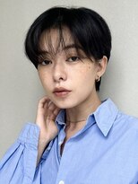 ノラギンザユー(NORA GINZA/U)&nbsp;ハンサムショートパーマニュアンスパーマ黒髪耳かけ10代20代