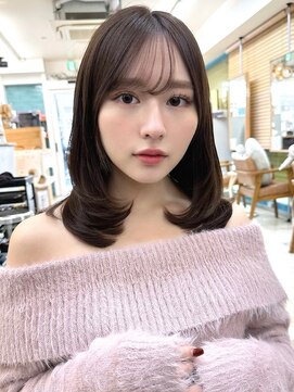 ミラリー トウキョウ(Mirareee Tokyo) 20代30代40代◎前髪パーマ韓国風巻きくすみベージュお団子ヘア