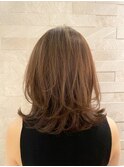 20代30代40代マロンベージュAラインボブかきあげ