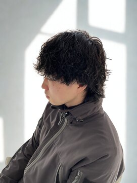 ユウヘアー 師勝店(U Hair) 【UHair】ニュアンス波巻きツイスト/メンズ/時短ヘア/ウルフ