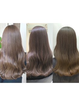 透明感のあるトレンドカラーで大人かわいい仕上がりに♪ダメージレスな薬剤を使用【池袋/池袋東口】