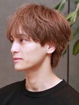 メンズサロン ブロック(Men's Salon bloc) ブリーチ ハイトーン ブラウンベージュ マッシュウルフ