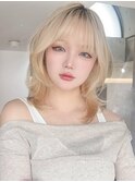 《NYLON.》くびれレイヤーカット×ハイトーン