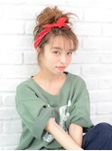 スケルトンバング×バンダナのトレンドアップスタイル