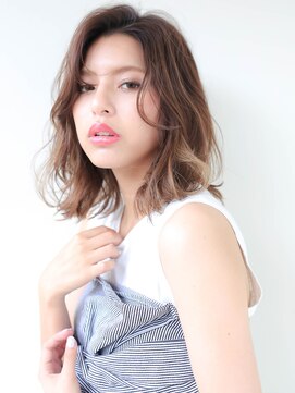 ラ ブレス 天王寺(LaBless) 可愛くて色っぽい、外ハネ「リラクシーミディ」でおしゃれに顔に