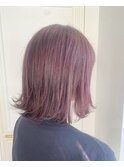 LEMO ピンクベージュ 春カラー 柔らかボブ