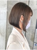 リベルテ銀座　20代　プツッとボブ×オリーブブラウン