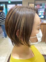 ユキオ オブ ヘアー(YUKIO of Hair) 20代30代大人可愛い小顔ボブ前下がりショートハイライト