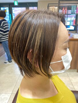ユキオ オブ ヘアー(YUKIO of Hair) 20代30代大人可愛い小顔ボブ前下がりショートハイライト