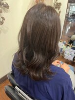 美容室 メザミー MESAMIES ブリーチなしカラー大人可愛いアッシュベージュゆるふわミディ