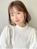美髪イメチェンワイドバングイヤリングカラー外ハネボブa