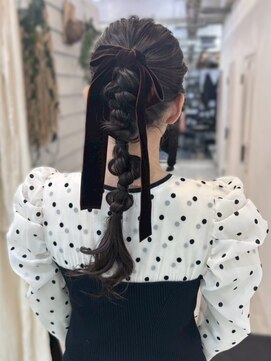 ジゼル 博多筑紫口店(GiseL) 編みおろしポニー　結婚式　同窓会　お呼ばれ　20代30代40代