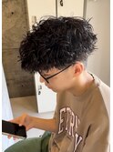 ツイストスパイラルマッシュツーブロック刈り上げ