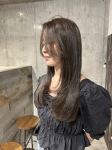 アンサム 下北沢店(UNSOME) レイヤーカット/オリーブグレージュ/透明感カラー