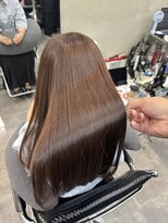 ファビ 渋谷(Fab)&nbsp;くびれヘア/暗めカラー/アプリコットオレンジ/縮毛矯正