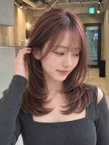ウト(Uto) レイヤーカット /ピンクベージュ /メテオ髪質改善 /京都四条烏丸