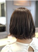 軽やか切りっぱなしボブ