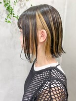 テトヘアー(teto hair)&nbsp;スリークボブ、前下がり、インナーカラー、ローライト