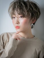 カバーヘア イヴ 戸頭店(COVER HAIR EVE) クールなクリアカラーくせ毛風ひし形ショートz戸頭20代30代40代