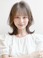 アグノス 青山(Agnos) 大人かわいいグレージュカラーボブウルフ黒髪ココアベージュ