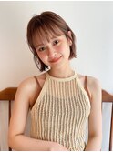 似合わせ小顔ボブ×ベージュカラー デザインカラー