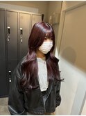 カシスピンク韓国ヘア