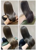 20代30代40代ストレートアッシュベージュ髪質改善艶感カラー
