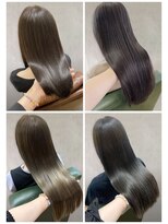 美容室フルール&nbsp;20代30代40代ストレートアッシュベージュ髪質改善艶感カラー