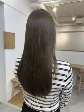 ヒビト 恵比寿 渋谷(HIBITO.) 髪質改善縮毛矯正 オリーブベージュ 艶カラー