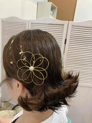 金箔、はね毛ヘアー