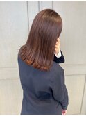 切りっぱなしロング/オレンジブラウン